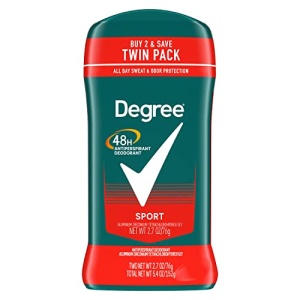 Degree Men Original Antiperspirant Deodorant for Men, Pack of 2, 48-Hour Sweat and Odor Protection, Sport 2.7 oz